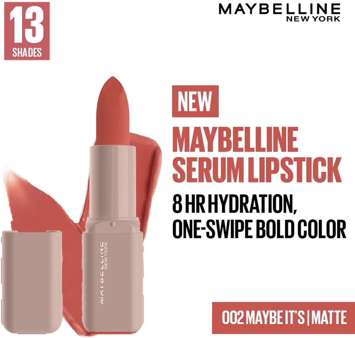 أحمر شفاه سيروم مايبيلين 002 – Maybelline Serum Lipstick 002 Maybe It’s Matte